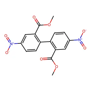 Methyl 2-(2-methoxycarbonyl-4-nitrophenyl)-5-nitrobenzoate structure