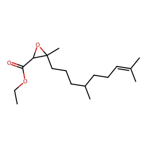 Ethyl 2,3-epoxy-3,7,11-trimethyldodec-10-enoate structure