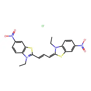 3-ethyl-2-[3-(3-ethyl-6-nitro-1,3-benzothiazol-3-ium-2-yl)prop-2-enylidene]-6-nitro-1,3-benzothiazole chloride structure