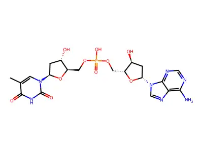 2'-Deoxyadenylyl-(3'-5')-thymidine structure