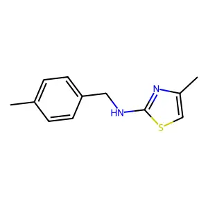 4-methyl-N-[(4-methylphenyl)methyl]-1,3-thiazol-2-amine structure