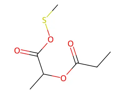 Methylsulfanyl 2-propanoyloxypropanoate structure