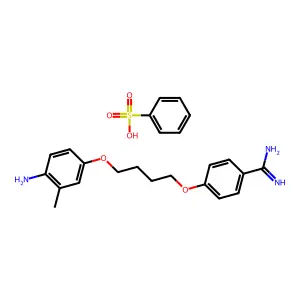 4-[4-(4-Amino-3-methylphenoxy)butoxy]benzenecarboximidamide;benzenesulfonic acid structure