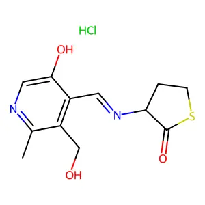 N-(2-Methyl-3-hydroxy-5-hydroxymethyl-4-pyridylmethylidene)-homocysteine thiolactone HCl structure