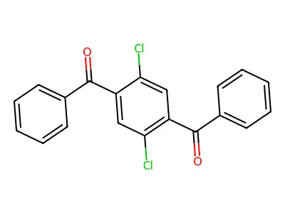 (2,5-Dichloro-1,4-phenylene)bis(phenylmethanone) structure
