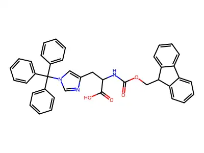 2-(9H-fluoren-9-ylmethoxycarbonylamino)-3-(1-tritylimidazol-4-yl)propanoic Acid structure