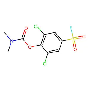 (2,6-dichloro-4-fluorosulfonylphenyl) N,N-dimethylcarbamate structure