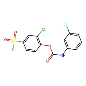 (2-chloro-4-fluorosulfonylphenyl) N-(3-chlorophenyl)carbamate structure