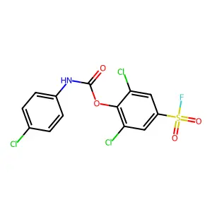 (2,6-dichloro-4-fluorosulfonylphenyl) N-(4-chlorophenyl)carbamate structure