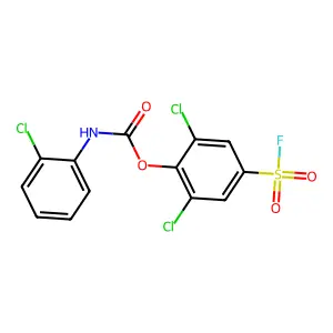 (2,6-dichloro-4-fluorosulfonylphenyl) N-(2-chlorophenyl)carbamate structure