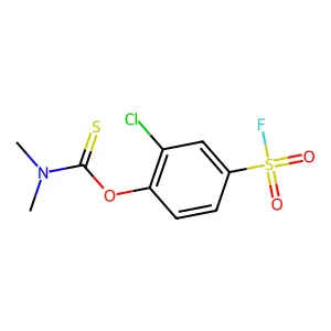 3-Chloro-4-hydroxybenzenesulfonyl fluoride N,N-dimethylthiocarbamate structure