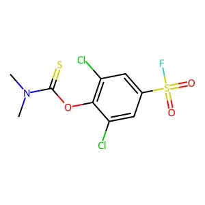 O-(2,6-dichloro-4-fluorosulfonylphenyl) N,N-dimethylcarbamothioate structure