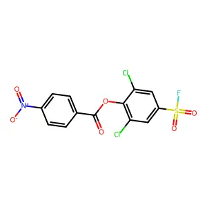 Benzenesulfonylfluoride, 3,5-dichloro-4-[(4-nitrobenzoyl)oxy]- structure