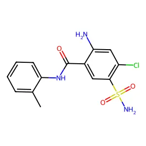 2-amino-4-chloro-N-(2-methylphenyl)-5-sulfamoylbenzamide structure