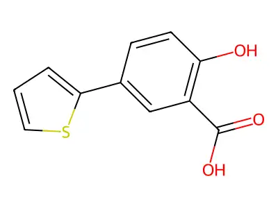 2-Hydroxy-5-(2-thienyl)benzoic acid structure