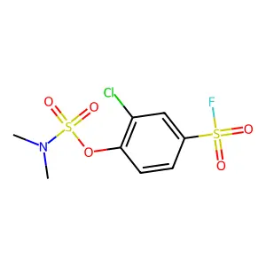 (2-chloro-4-fluorosulfonylphenyl) N,N-dimethylsulfamate structure