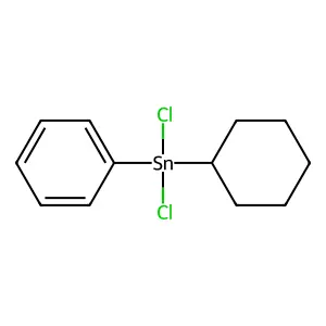 Dichloro-cyclohexyl-phenyl-stannane structure