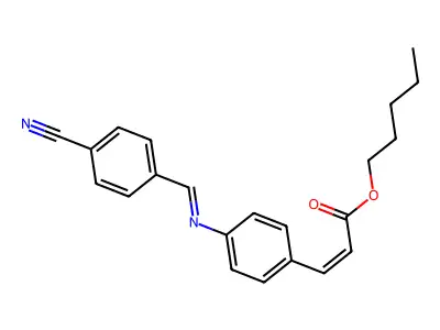 pentyl (Z)-3-[4-[(4-cyanophenyl)methylideneamino]phenyl]prop-2-enoate structure
