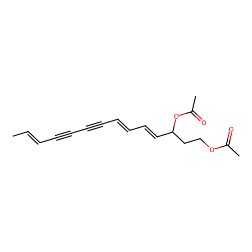 1,3-Diacetoxy-4,6,12-tetradecatriene-8,10-diyne structure