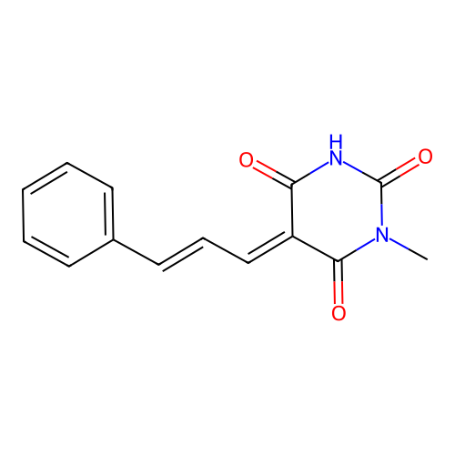 1-Methyl-5-(3-phenyl-2-propen-1-ylidene)-2,4,6(1H,3H,5H)-pyrimidinetrione structure
