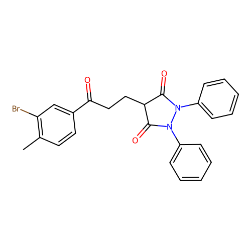 3,5-Pyrazolidinedione, 4-(2-(3-bromo-p-toluoyl)ethyl)-1,2-diphenyl- structure
