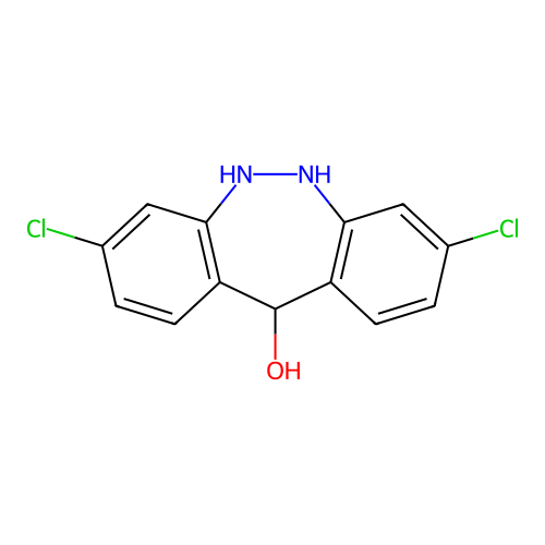 5H-Dibenzo[c,f][1,2]diazepin-11-ol, 3,8-dichloro-6,11-dihydro- structure