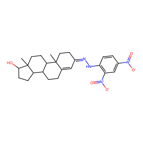 (3Z)-3-[(2,4-dinitrophenyl)hydrazinylidene]-10,13-dimethyl-1,2,6,7,8,9,11,12,14,15,16,17-dodecahydrocyclopenta[a]phenanthren-17-ol structure