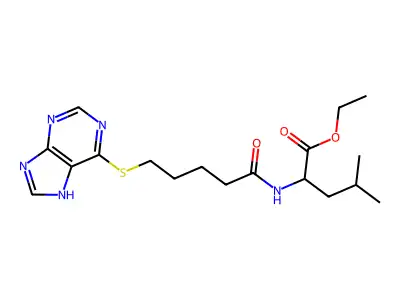 Ethyl 4-methyl-2-[5-(7H-purin-6-ylsulfanyl)pentanoylamino]pentanoate structure