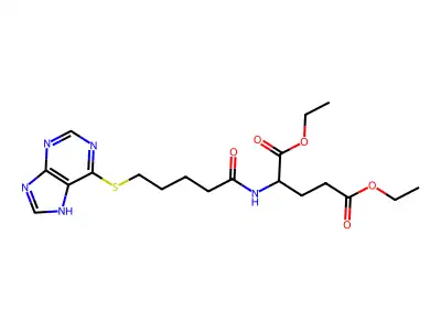 Diethyl 2-[5-(7H-purin-6-ylsulfanyl)pentanoylamino]pentanedioate structure
