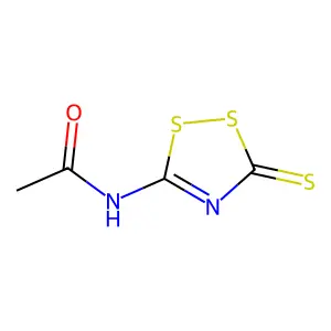 N-(5-sulfanyl-3H-1,2,4-dithiazol-3-ylidene)acetamide structure