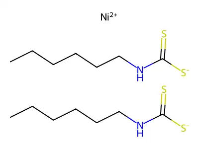Bis[(hexylcarbamothioyl)sulfanyl]nickel structure