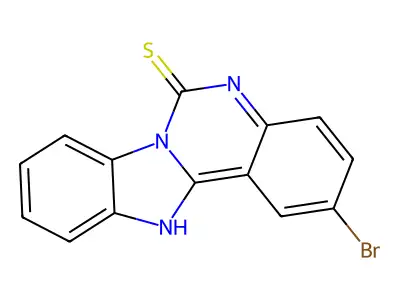 2-bromo-12H-benzimidazolo[1,2-c]quinazoline-6-thione structure