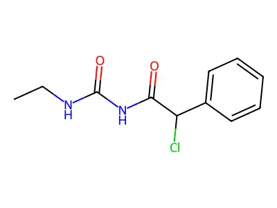 2-chloro-N-[(ethylamino)carbonyl]-2-phenylacetamide structure