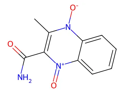 3-Methyl-2-quinoxalinecarboxamide 1,4-dioxide structure