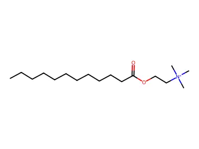 Ethanaminium, N,N,N-trimethyl-2-[(1-oxododecyl)oxy]- structure
