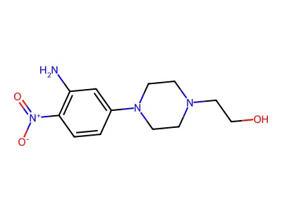 2-[4-(3-Amino-4-nitrophenyl)piperazin-1-yl]ethan-1-ol structure