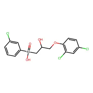 (3-Chlorophenyl)-[3-(2,4-dichlorophenoxy)-2-hydroxypropyl]arsinic acid structure