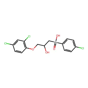 (4-Chlorophenyl)-[3-(2,4-dichlorophenoxy)-2-hydroxypropyl]arsinic acid structure