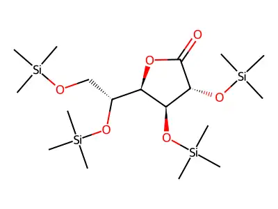 Idonic acid, 2,3,5,6-tetrakis-O-(trimethylsilyl)-, lactone structure