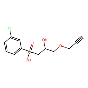 (3-Chlorophenyl)-(2-hydroxy-3-prop-2-ynoxypropyl)arsinic acid structure