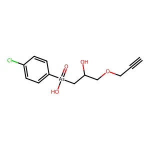 (4-Chlorophenyl)-(2-hydroxy-3-prop-2-ynoxypropyl)arsinic acid structure