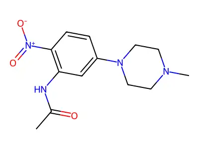 N-[5-(4-methylpiperazin-1-yl)-2-nitrophenyl]acetamide structure