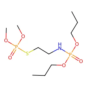 Phosphorothioic acid, O,O-dimethyl S-(O',O'-dipropylphosphoramido)ethyl ester structure
