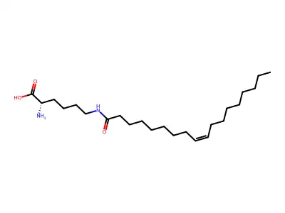 (2S)-2-amino-6-(octadec-9-enoylamino)hexanoic acid structure