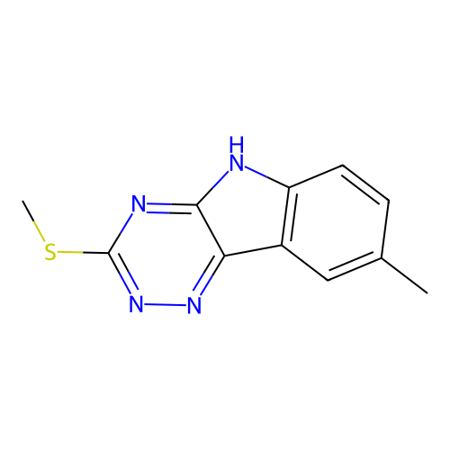 8-methyl-3-(methylsulfanyl)-5H-[1,2,4]triazino[5,6-b]indole structure