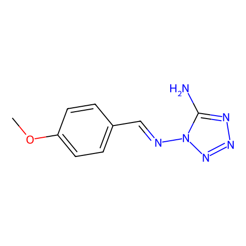N~1~-[(E)-(4-methoxyphenyl)methylidene]-1H-tetrazole-1,5-diamine structure