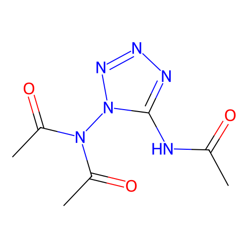 N-acetyl-N-[5-(acetylamino)-1H-tetrazol-1-yl]acetamide structure