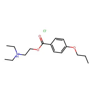 Benzoic acid, p-propoxy-, 2-(diethylamino)ethyl ester, hydrochloride structure