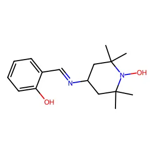 2-[(1-Hydroxy-2,2,6,6-tetramethylpiperidin-4-yl)iminomethyl]phenol structure