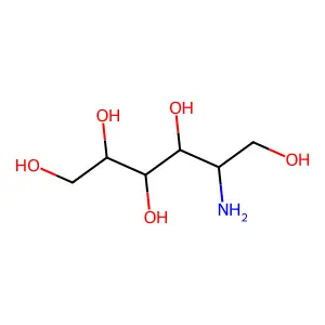 5-Aminohexane-1,2,3,4,6-pentol structure